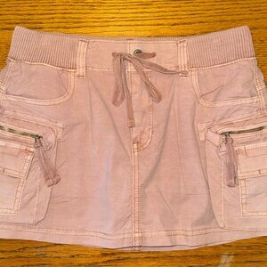American Eagle Snappy Stretch High Waisted Light Pink Cargo Mini Skort